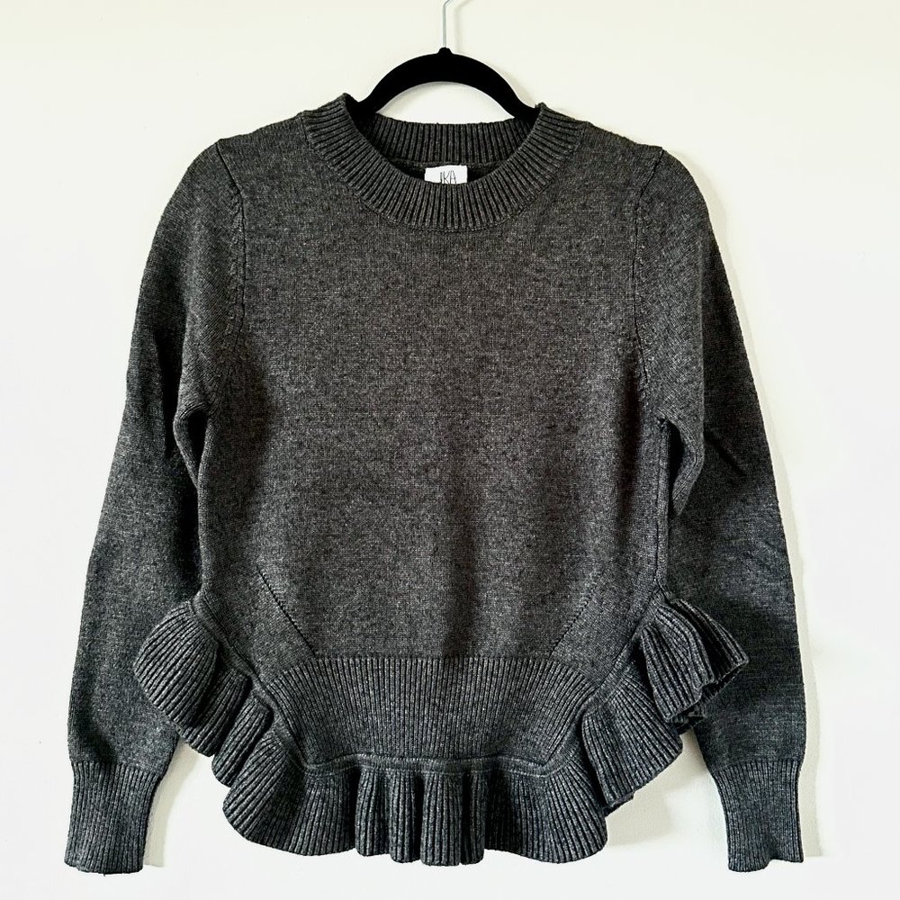 Anthropologie DRA Los Angeles Peplum Gray Sweater, Size S